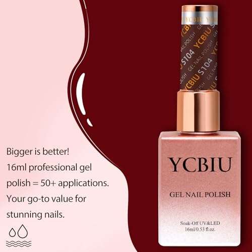YcBiu 16ml Streak-Free Gel Polish UV LED Buildable Manicure
