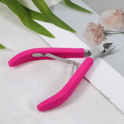 Tucnoeu Cuticle Trimmer, Stainless Steel Nail Clipper with Silicone Handle