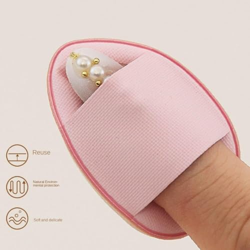 WsjiaboFux 7-Piece Pink Finger Makeup Sponge Set with Strap