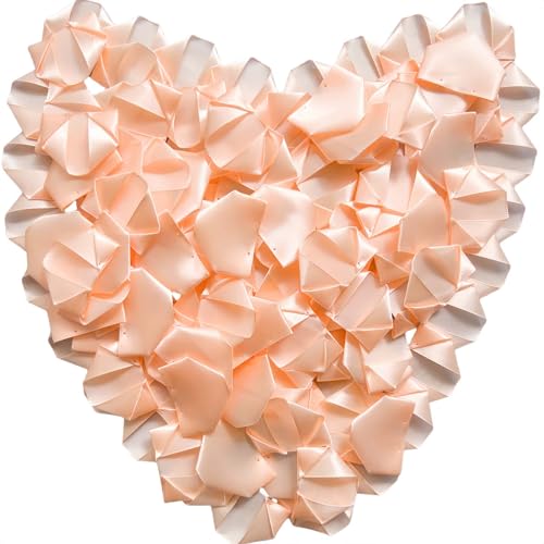 DIY Forever Rose Petals Kit - Light Champagne Satin Flowers for Wedding & Party Decor, 100 Pcs