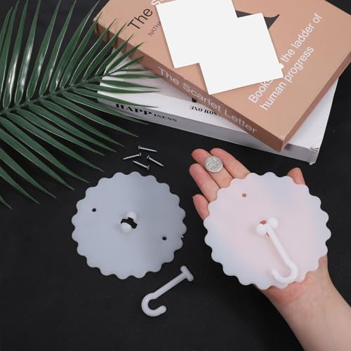 Adhesive Ceiling Hooks for Mosquito Nets - 2 Pack White Canopy Mounts