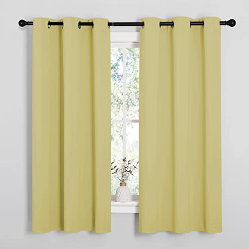 NICETOWN Thermal Insulated Blackout Curtains, Paler Yellow, 42x48 Set of 2