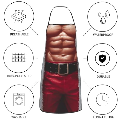 Christmas Men’s Kitchen Apron with Pockets for Cooking & Baking - Men & Women