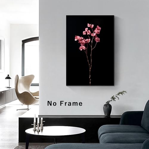 Gothic Floral Wall Art - Dark Academia Canvas Poster 16x24in