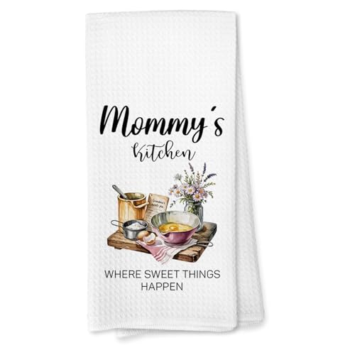 Mommy Kitchen Towel - Decorative 16x24 Inch Hand Towel for Mother's Day