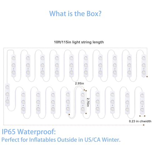 12V White LED Replacement Lights for Inflatable Decorations - 20 Modules