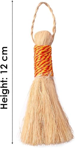 Small Handmade Banana Broom for Hindu Puja Rituals - Eco-Friendly
