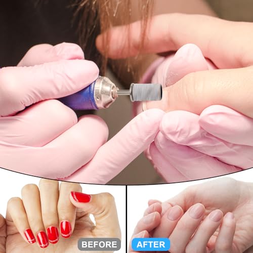 Nail Sanding Bands 180 Grit with Mandrel Bits and Storage Box, 100 Pcs