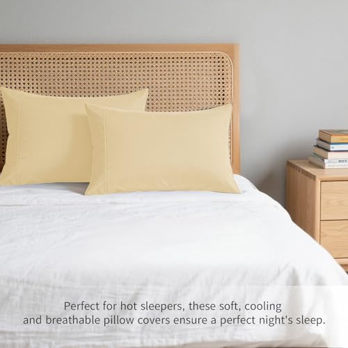 Queen Microfiber Pillow Cases Set of 2 - Soft, Wrinkle & Fade Resistant, Open-End Closure