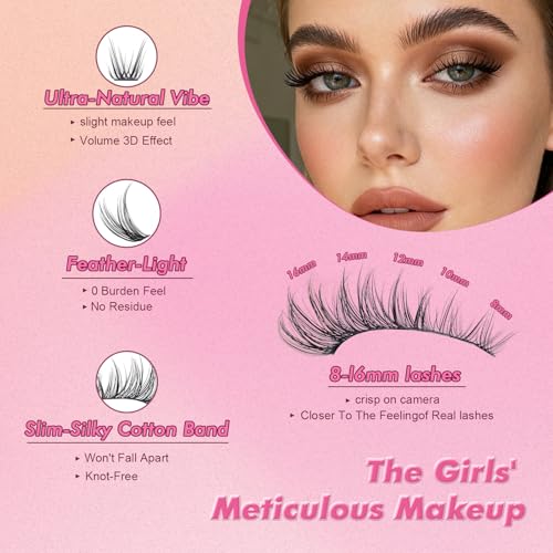 Gosect DIY Lash Extension Kit with 400pcs Cluster Lashes, Bond, Seal, and Tweezers