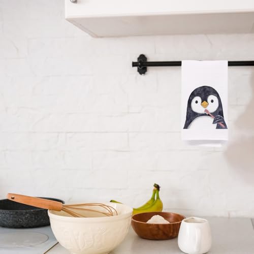 KAOWT Penguin Bathroom Hand Towels - Cute Animal Kids Gift, 16x24 Inches