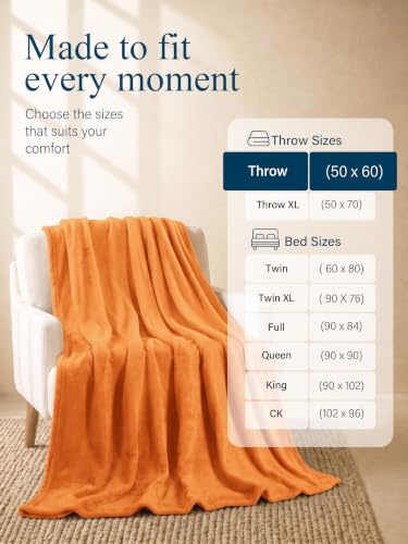 Utopia Bedding Throw Blanket 50x60 Inch Fleece Bed Cover Burnt Orange