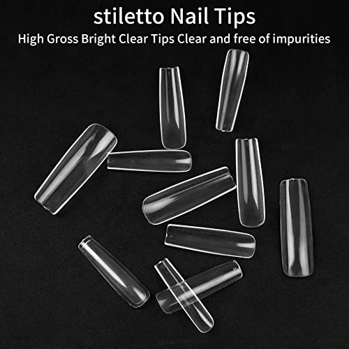 Clear Coffin Nail Tips 240 Pcs Full Cover False Acrylic Nails
