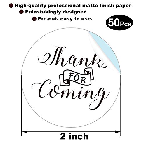 50 Pack 2-Inch Floral Thank You Stickers for Weddings & Baby Showers