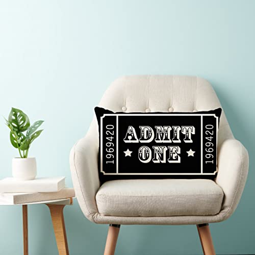 HODKHNO 12x20 Inch Circus Theatre Ticket Throw Pillow Cover