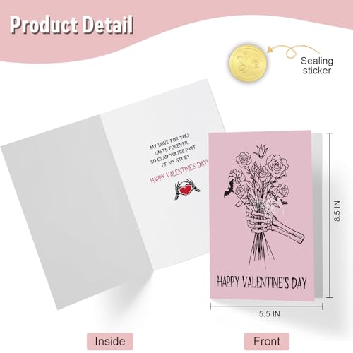 Spercy Gothic Skeleton Valentine's Day Greeting Card