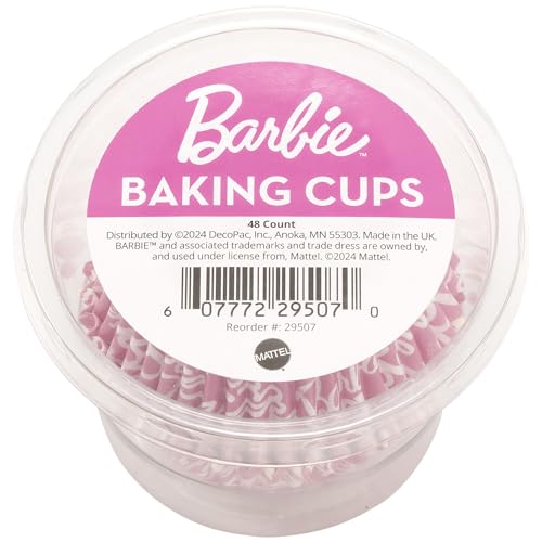 Barbie Cupcake Liners by DecoPac - 48 Pack Pink Greaseproof Baking Cups