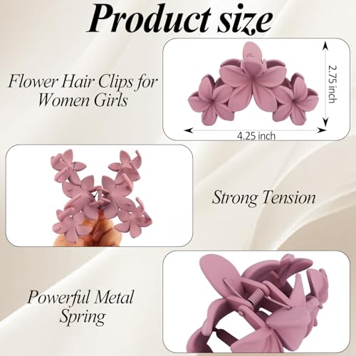 Large Flower Hair Claw Clips for Thick Hair Strong Hold Non-Slip