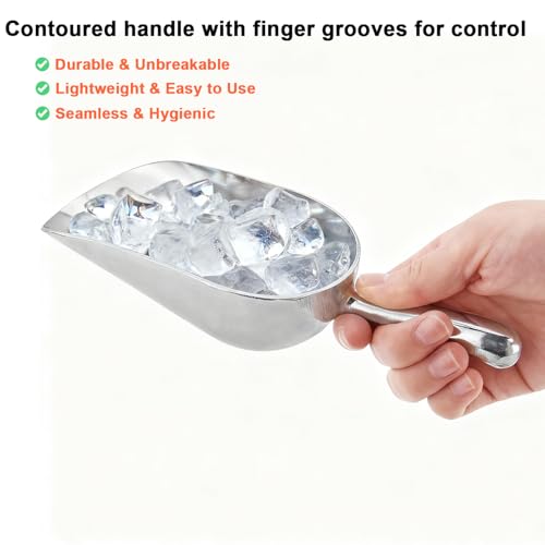 6 OZ Premium Cast Aluminum Utility Scoop for Kitchen & Bar
