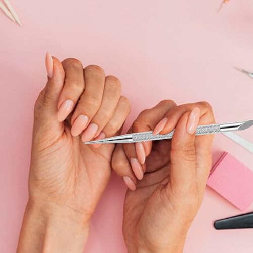 Xelsluthe Stainless Steel Cuticle Pusher and Nail Cleaner Tool 2 Pcs