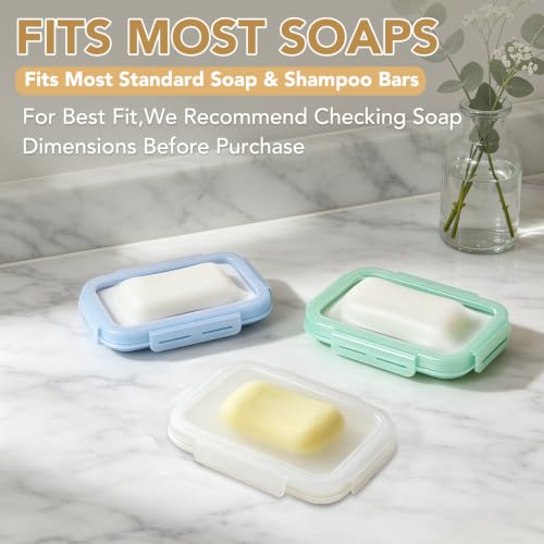 Ultra-Slim Leakproof Soap Case with Airtight Seal - Portable for Travel, Gym & Camping (White)