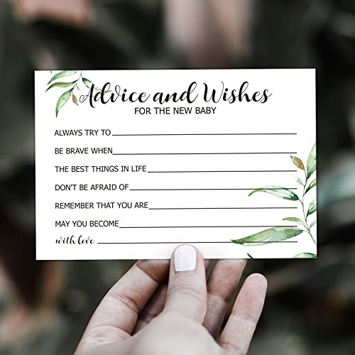 50 Pack Baby Shower Advice and Wishes Cards - 4x6 Inch
