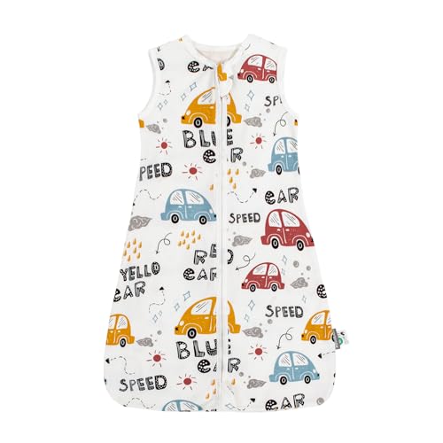 HOUSBAY Baby Wearable Blanket - Colorful Car Sleeping Sack 0.5 TOG for 3-9 Months