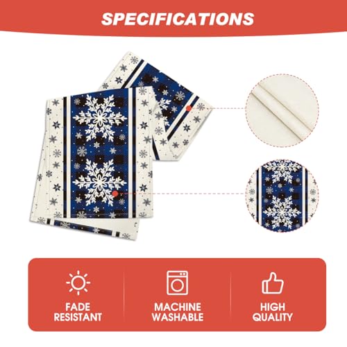 Snowflakes Christmas Table Runner 13x108 Inch Blue - Holiday Home Decor