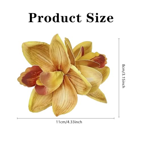 3 Pcs Hawaiian Flower Hair Clips Tropical Orchid Hair Barrettes