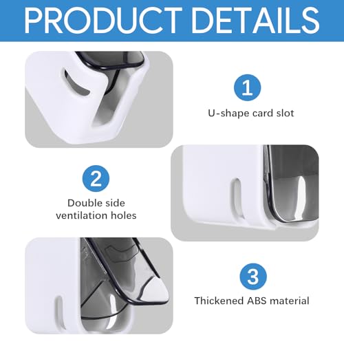Wall-Mounted Toothbrush Holder with Cover - 4 PCS Gray Organizer for Bathroom