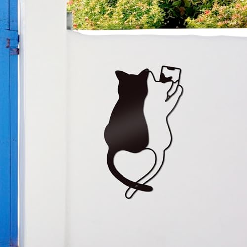 Black Metal Cat Wall Art - Cute Kittens Home Decor