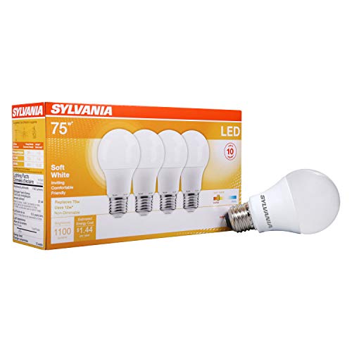 Sylvania LED Light Bulb 75W Equivalent A19 Soft White - 4 Pack