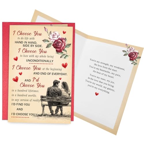 Romantic Double-Sided Greeting Card - I Choose You