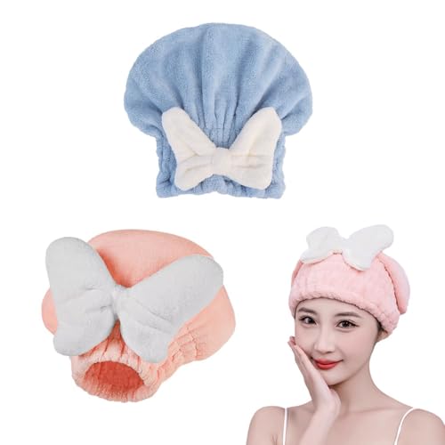 DeaHea Microfiber Hair Towel Wrap - 2 Pack Super Absorbent Quick Dry Turban