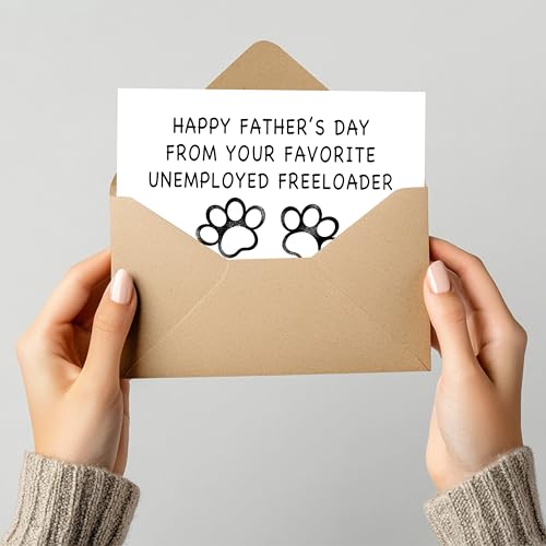 Funny Dog Dad Card with Envelope & Sticker - 4" x 6"