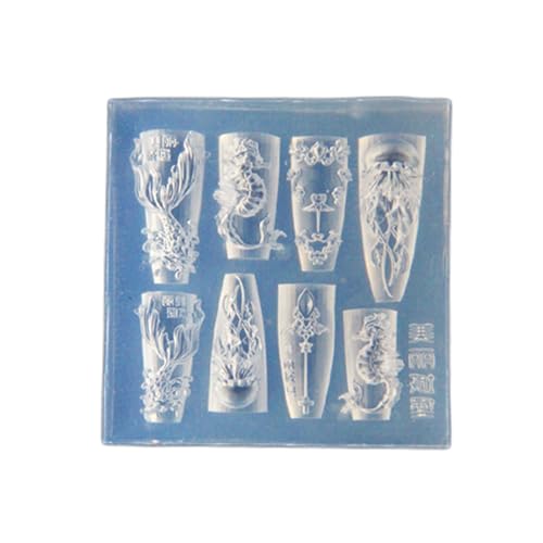 Zudilyo Sea Themed Silicone Nail Art Mold Set with Whale and Shell Designs