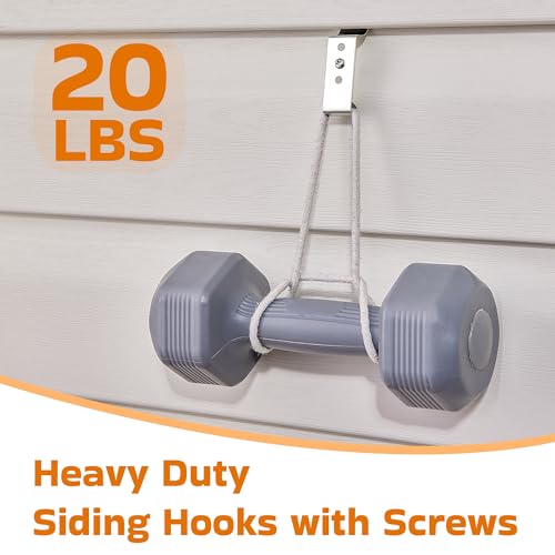 ANDGOO 8 Pack Vinyl Siding Hooks - No Drill Installation Clips