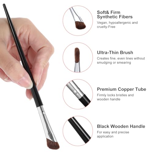 Molain 9Pcs Eyeliner Brush Set, Ultra Thin Angled & Flat Makeup Brushes