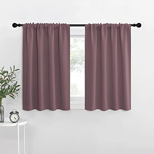 NICETOWN Blackout RV Curtains, 29"W x 20"L Dry Rose Thermal Panels (Set of 2)