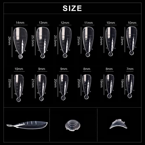KADS 120 Pcs Dual Forms Full Cover Nail Tips Upper Arched Extension Molds