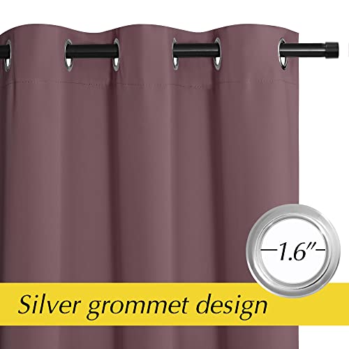 NICETOWN Thermal Blackout Door Curtain, 42" x 80", Dry Rose, 1 Panel