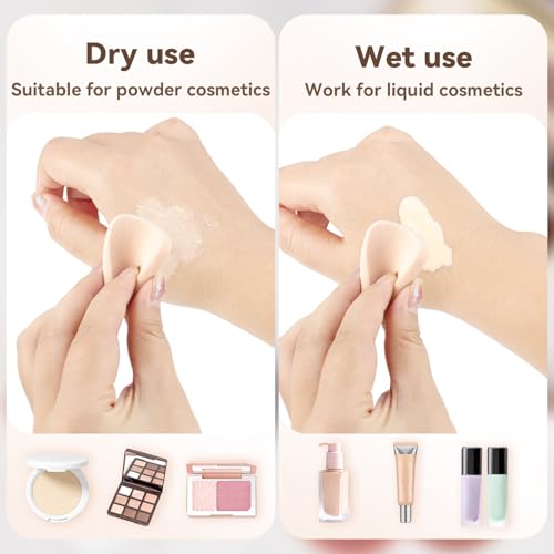 Yuntop 2 Pcs Square Makeup Sponges with Travel Case for Wet and Dry Use