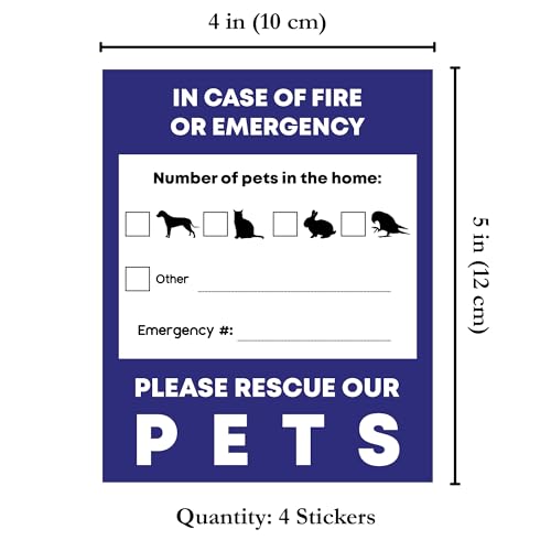 JOR Pet Alert Safety Stickers - Emergency Rescue Alerts for Pets