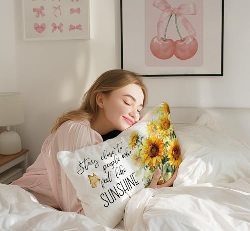 Sunshine 02 Summer Sunflower Pillow Cover 12x20 Double-Sided
