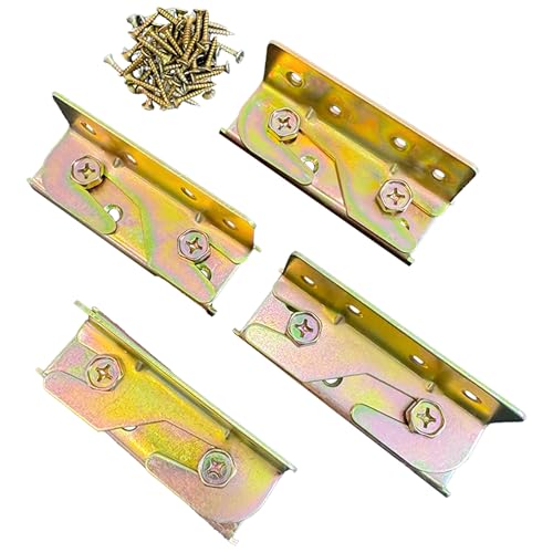 Heavy Duty Bed Rail Brackets Set of 4 - 3.6''x1.3'' Galvanized Steel