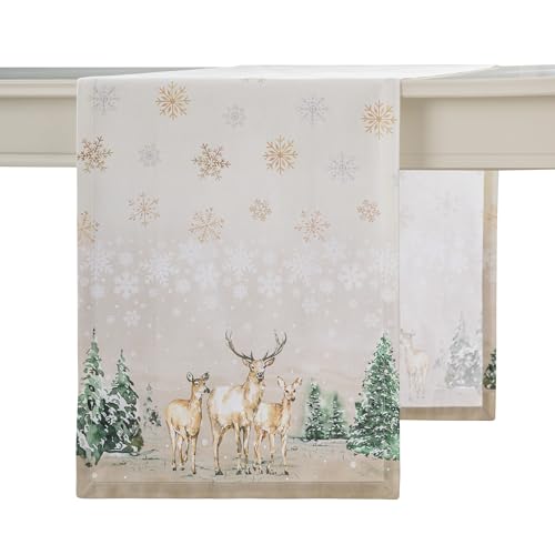 Deer in the Woods Table Runner 14.5 x 108 Inches - 100% Cotton, Fall & Holiday Decor