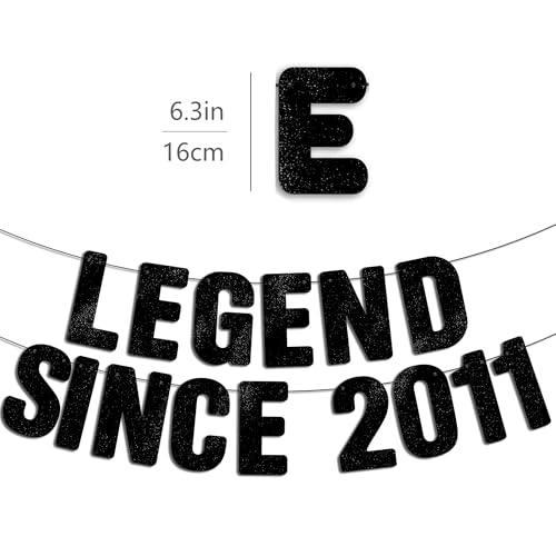 Pre-Strung Black Glitter Banner - 15th Birthday Party Decor