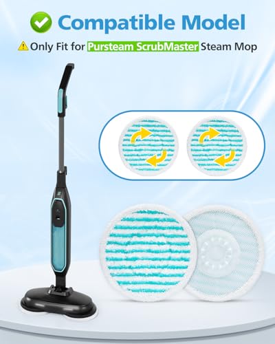 6 Pack Microfiber Mop Pads for PurSteam ScrubMaster - Washable & Reusable