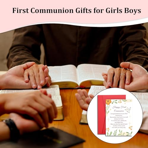 First Communion Gift Card for Boys and Girls - Christian Baptism Confirmation