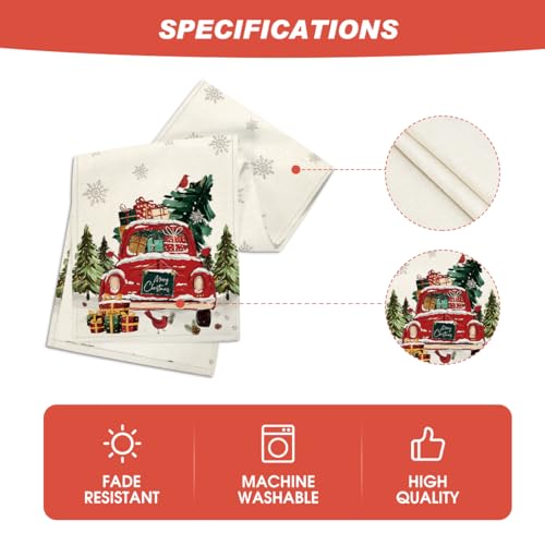 Christmas Table Runner 13x72 Inch Beige Seasonal Winter Kitchen Decor - Artoid Mode